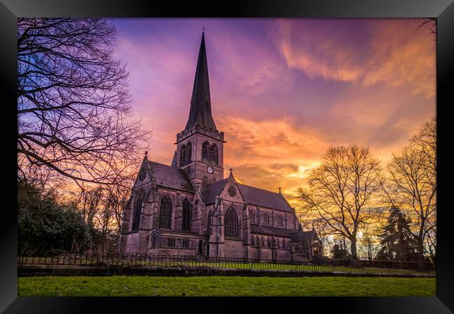 Wentworth Church Sunset Framed Print by Apollo Aerial Photography