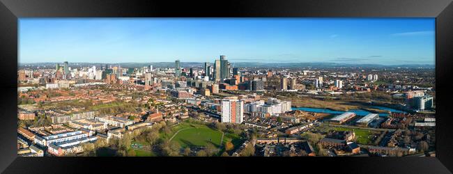 Manchester Panorama Framed Print by Apollo Aerial Photography
