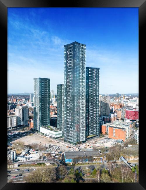 Manchester Skyscrapers Framed Print by Apollo Aerial Photography