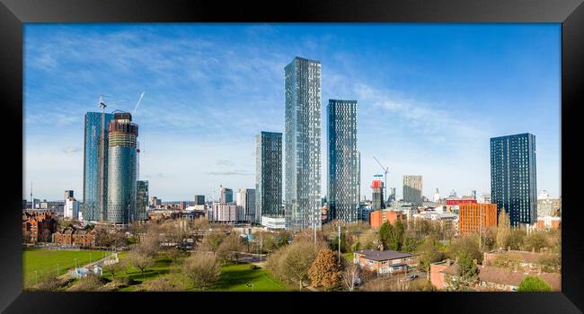 Manchester Skyscrapers Framed Print by Apollo Aerial Photography