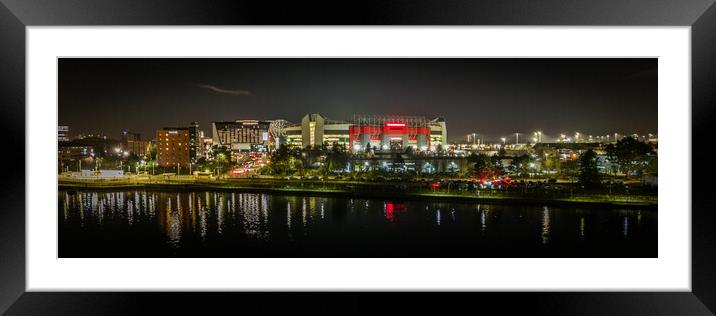 Old Trafford Match Night Framed Mounted Print by Apollo Aerial Photography