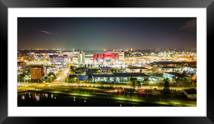 Old Trafford Long Exposure Framed Mounted Print by Apollo Aerial Photography