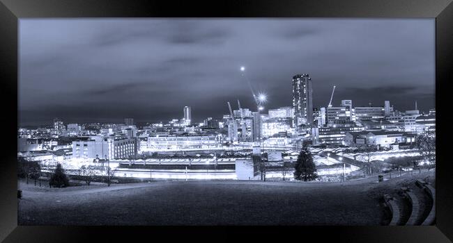 Sheffield Skyline Night Framed Print by Apollo Aerial Photography