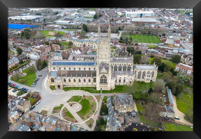 Gloucester Cathedral Framed Print by Apollo Aerial Photography