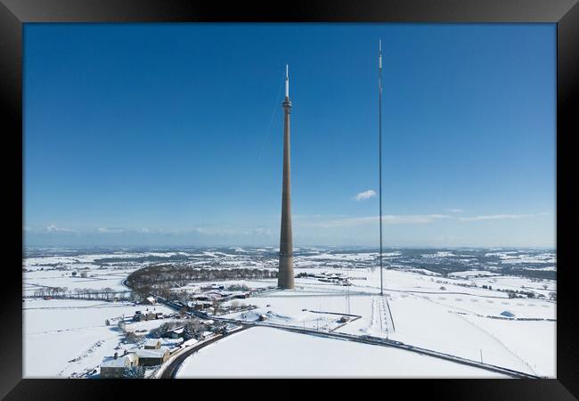 The Emley Moor transmitting station Framed Print by Apollo Aerial Photography