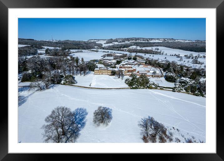 Cannon Hall In The Snow Framed Mounted Print by Apollo Aerial Photography