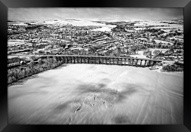 Penistone Viaduct Mono Framed Print by Apollo Aerial Photography