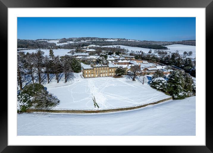 Cannon Hall Snow Framed Mounted Print by Apollo Aerial Photography