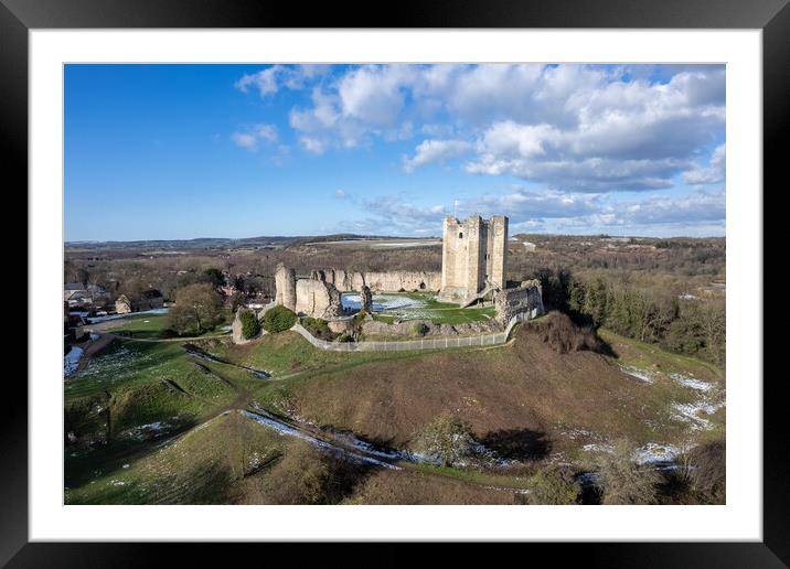 Conisbrough Castle Framed Mounted Print by Apollo Aerial Photography