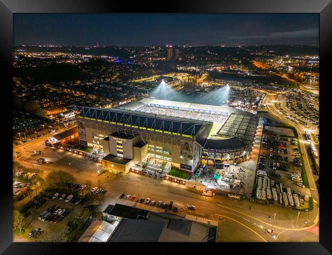 Elland Road Football Stadium Framed Print by Apollo Aerial Photography