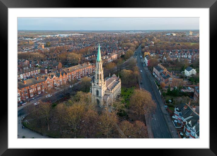 Christ Church Doncaster Framed Mounted Print by Apollo Aerial Photography