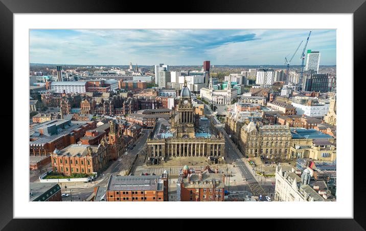 Leeds Town Hall  Framed Mounted Print by Apollo Aerial Photography