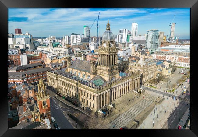 Leeds Town Hall From The Air Framed Print by Apollo Aerial Photography