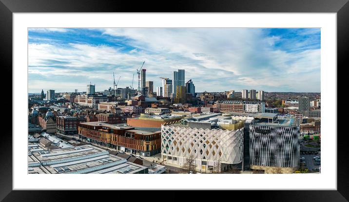 Leeds City Centre Framed Mounted Print by Apollo Aerial Photography