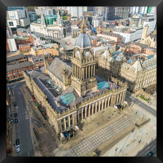Leeds Town Hall From Above Framed Print by Apollo Aerial Photography