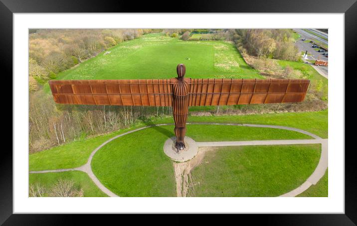 Angel Of The North Framed Mounted Print by Apollo Aerial Photography