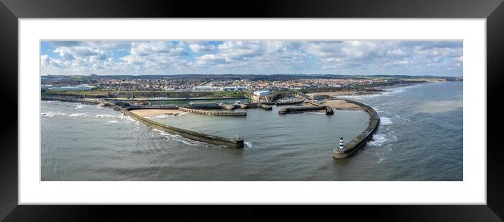 Seaham Harbour Aerial View Framed Mounted Print by Apollo Aerial Photography