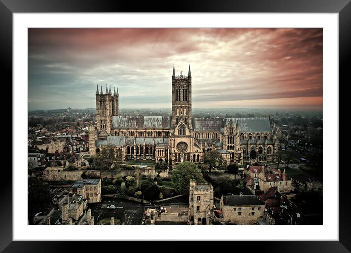 Lincoln Cathedral Framed Mounted Print by Apollo Aerial Photography