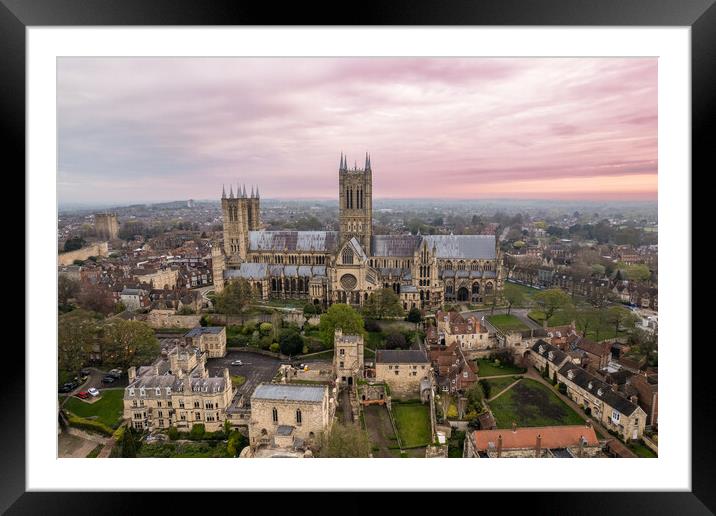 Lincoln Cathedral Sunrise Framed Mounted Print by Apollo Aerial Photography