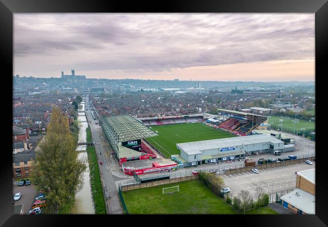 Sincil Bank Stadium Framed Print by Apollo Aerial Photography