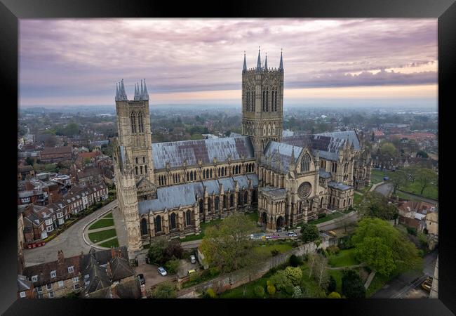 Lincoln Cathedral Framed Print by Apollo Aerial Photography