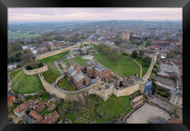 Lincoln Castle Framed Print by Apollo Aerial Photography