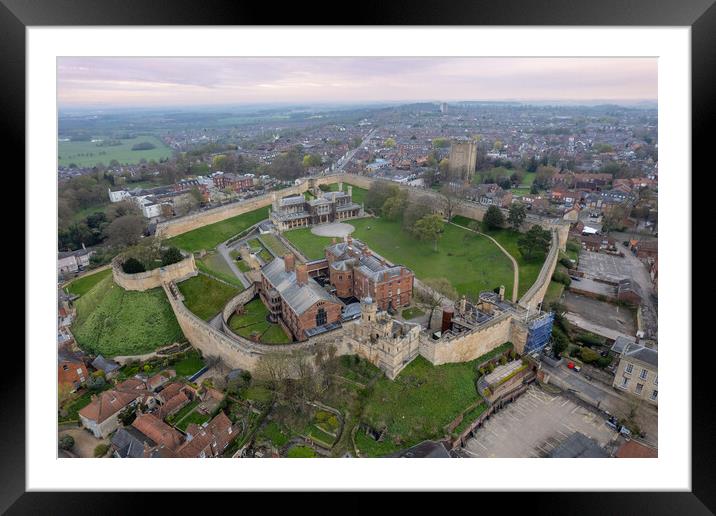Lincoln Castle Framed Mounted Print by Apollo Aerial Photography