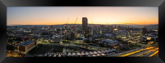 Sheffield City End Of The Day Framed Print by Apollo Aerial Photography