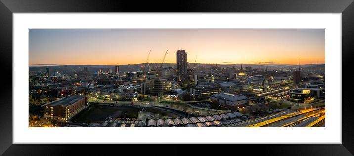 Sheffield City End Of The Day Framed Mounted Print by Apollo Aerial Photography