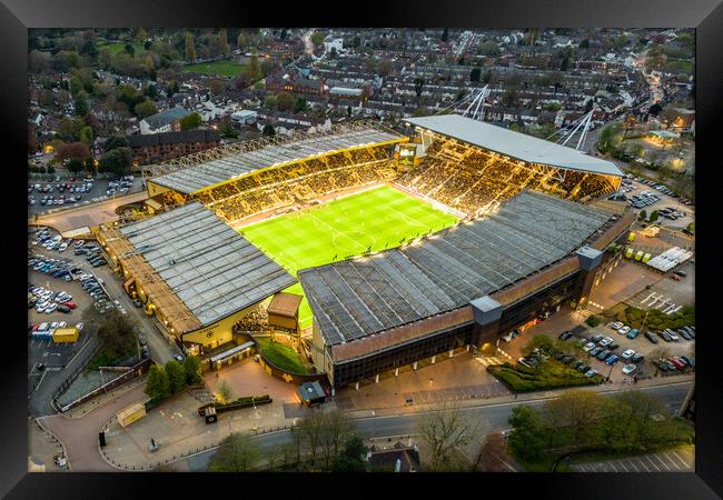 Electrifying Nights at Molineux Stadium Framed Print by Apollo Aerial Photography