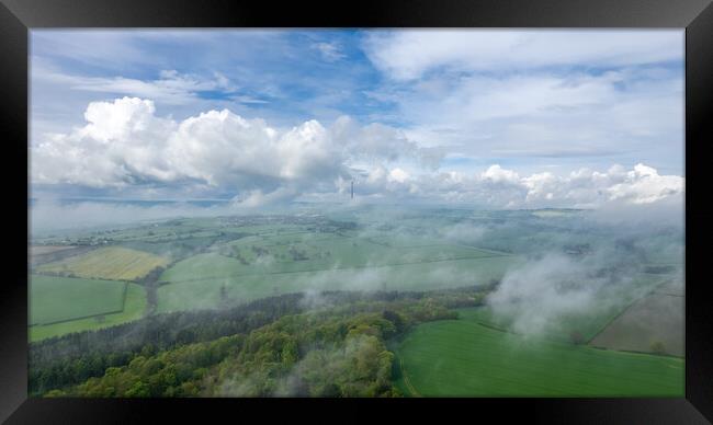 Emley Moor Vista Framed Print by Apollo Aerial Photography