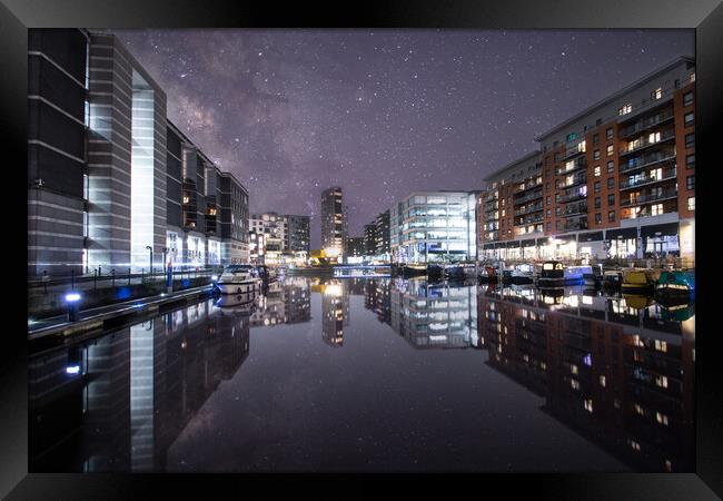 Leeds Dock Starry Night Framed Print by Apollo Aerial Photography