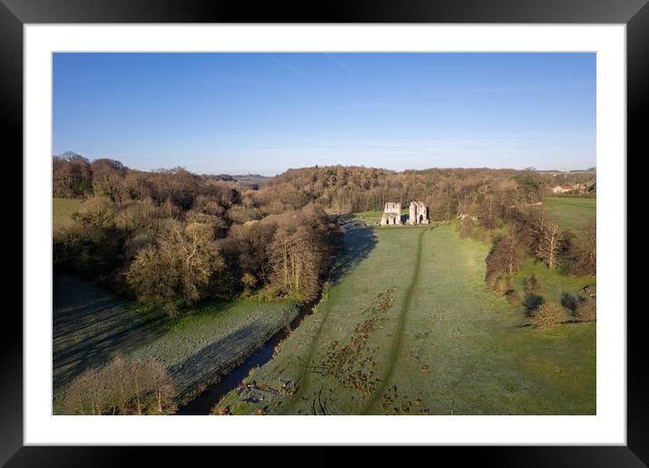 Roche Abbey Framed Mounted Print by Apollo Aerial Photography
