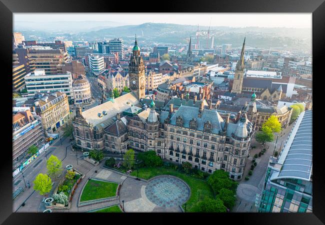Sheffield Town Hall From The Air Framed Print by Apollo Aerial Photography