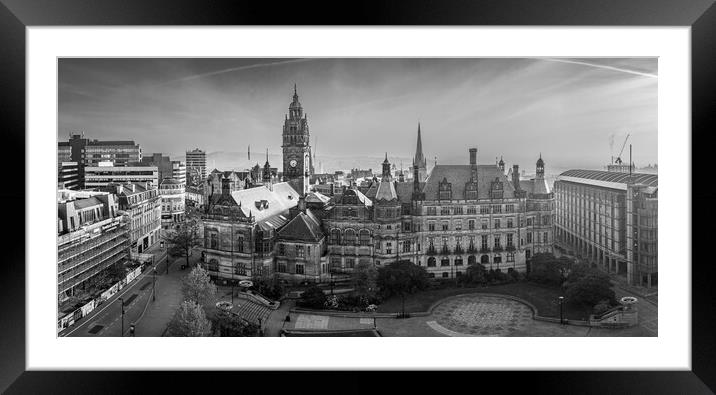 Sheffield Town Hall From The Air Framed Mounted Print by Apollo Aerial Photography