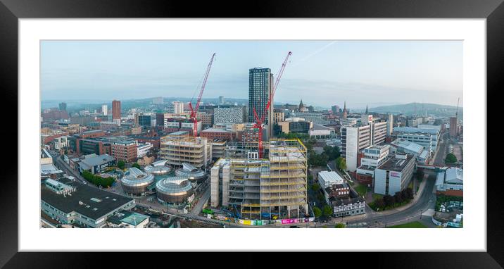 Sheffield Cityscape  Framed Mounted Print by Apollo Aerial Photography