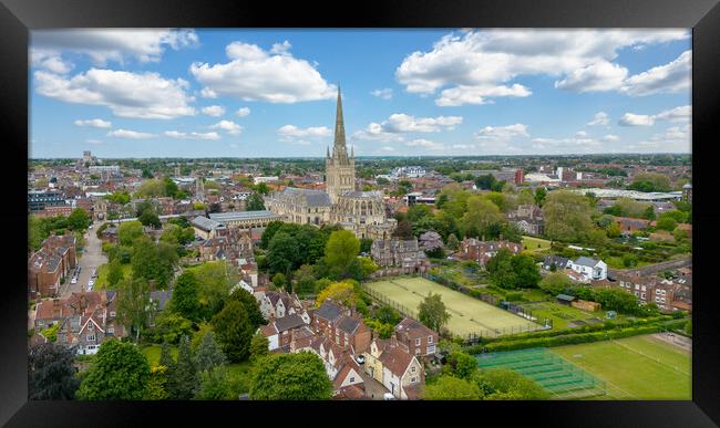 Norwich Cathedral Framed Print by Apollo Aerial Photography
