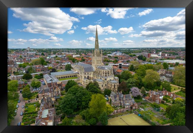 Norwich Cathedral Framed Print by Apollo Aerial Photography