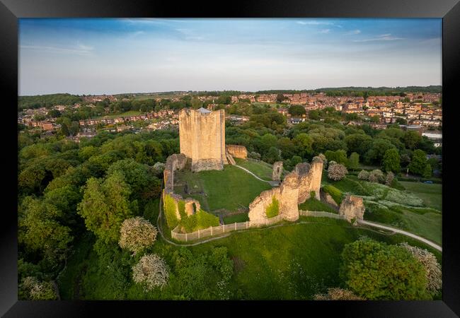Conisbrough Castle Last Light Framed Print by Apollo Aerial Photography