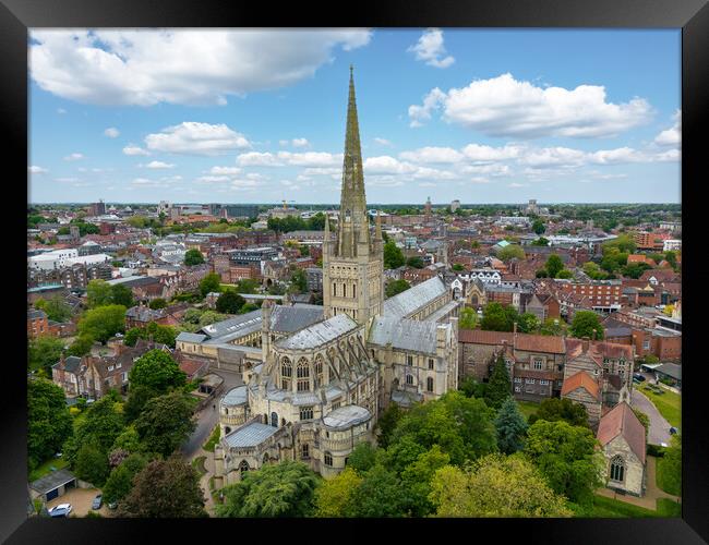 Norwich Cathedral Framed Print by Apollo Aerial Photography