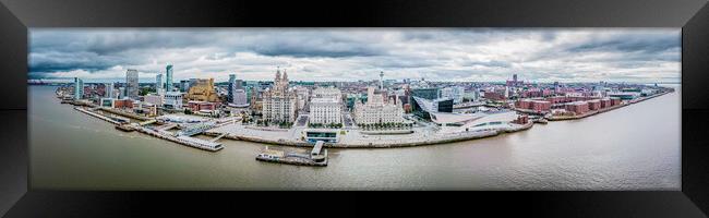 Liverpool Waterfront Aerial Panorama Framed Print by Apollo Aerial Photography