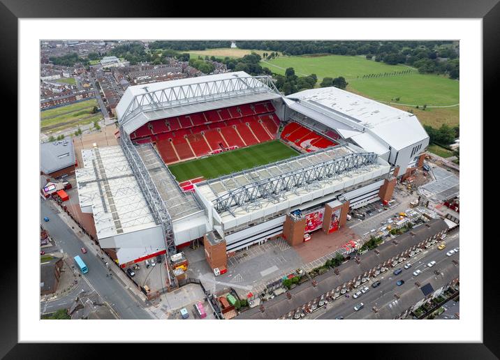 Anfield Home of The Reds Framed Mounted Print by Apollo Aerial Photography