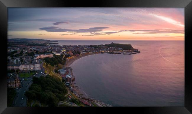 Scarborough South Bay Sunrise Panorama Framed Print by Apollo Aerial Photography