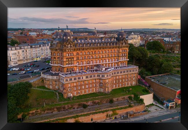 Grand Hotel Sunrise Framed Print by Apollo Aerial Photography