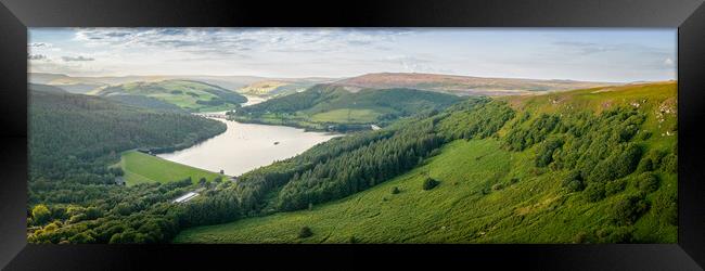 Ladybower Reservoir and Dam Panorama Framed Print by Apollo Aerial Photography