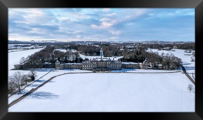 Wentworth Woodhouse In The Snow Framed Print by Apollo Aerial Photography