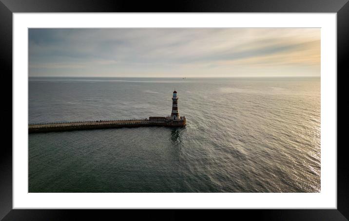 Roker Pier Sunrise Framed Mounted Print by Apollo Aerial Photography