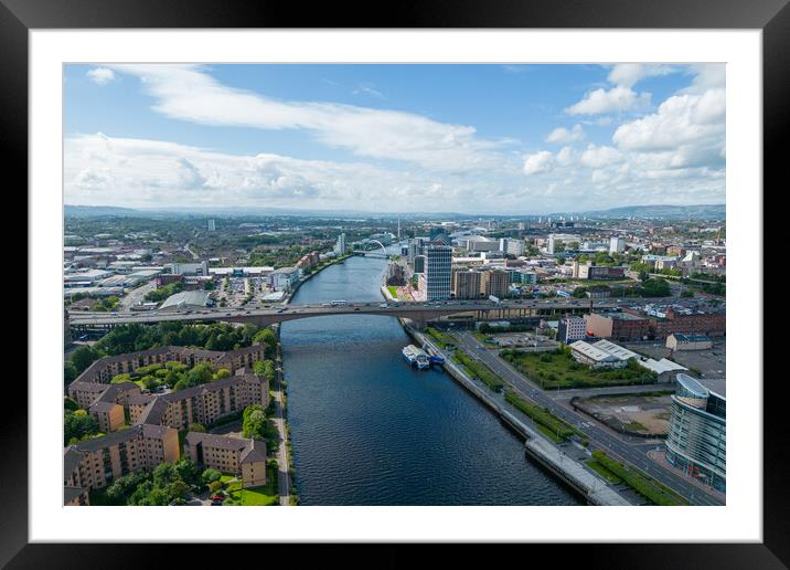 View Down The River Clyde Framed Mounted Print by Apollo Aerial Photography