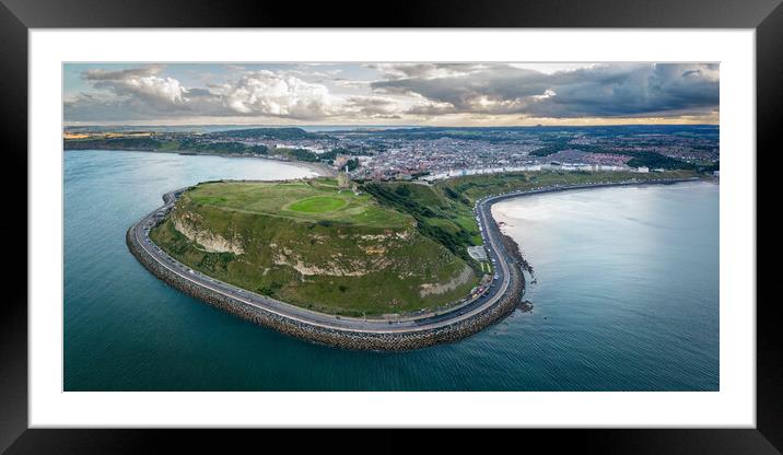 Scarborough Castle Panorama Framed Mounted Print by Apollo Aerial Photography
