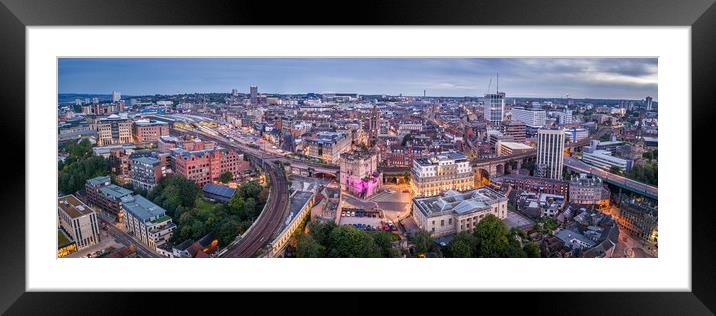 Newcastle City Skyline Framed Mounted Print by Apollo Aerial Photography